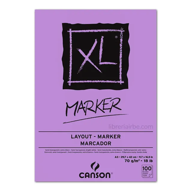 Block Papel Canson Xl Marker A4 Tinta Marcador Manga Hand