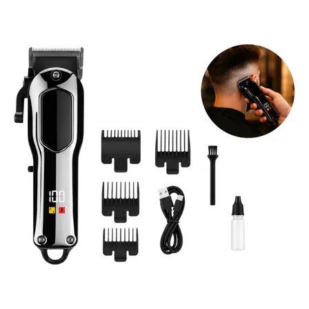 Máquina Profissional Cabelo S/fio Barba/corte 2400mah Preta Preto 127/220v