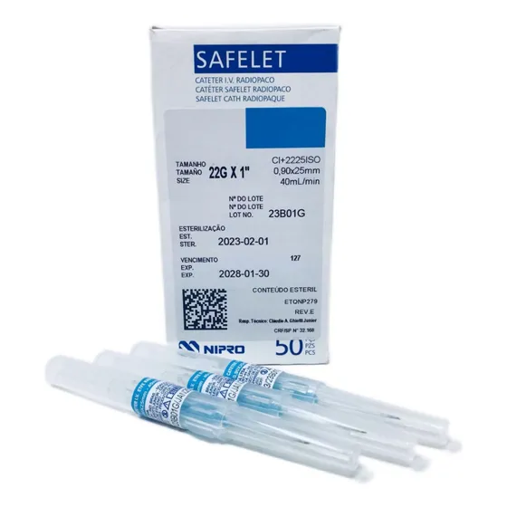 Catéter Safelet Nipro Cateter C/50 Piezas -nipro 22g