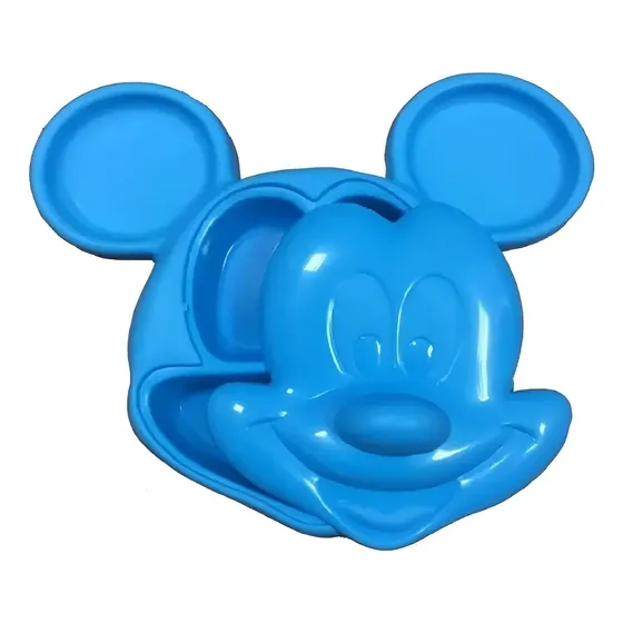 Prato Disney 3d Alimentaçao Bebe Com Tampa Suporte Para Copo