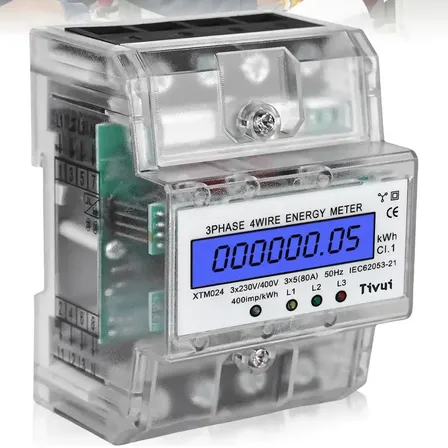 Medidor Energia Trifásico Led Digita 220v Relogio Digital 220/380v 100a 100v Aparelho Para Medir Consumo De Energia Eletrica Instalação Trilho Padrão Din De 35 Mm Lcd De 7 Dígit