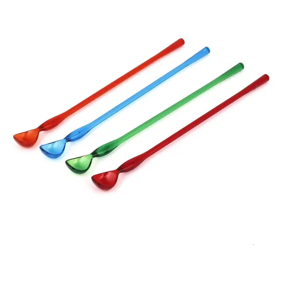 Cuchara Plastico Mango Largo Para Mezclar Te Helado 4 Pieza