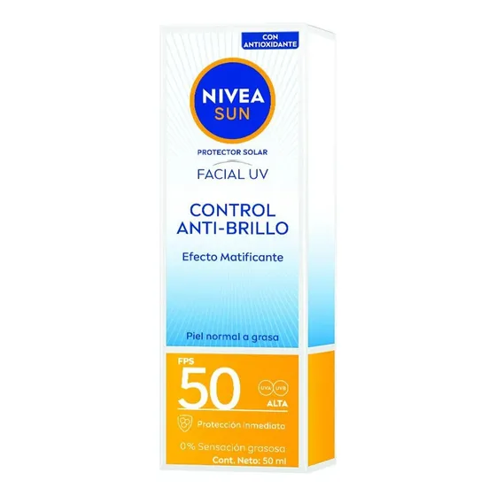 Nivea Sun Facial Matificante F50 Protector Solar 50ml Anti Brillo