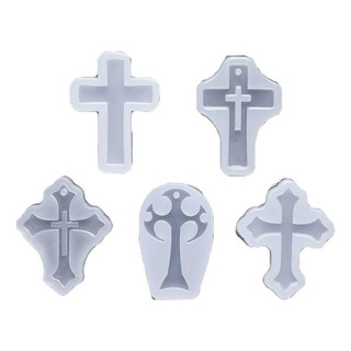 Lk 5 Unids/set Molde Silicona Epoxi Cruz Resina Colgante Man Lk 5 Unids/set Molde Silicona Epoxi Cruz Resina Colgante Man