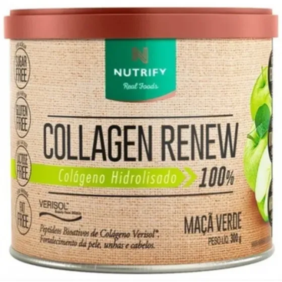 Colágeno Hidrolisado Collagen Renew Maçã Verde 300g Nutrify