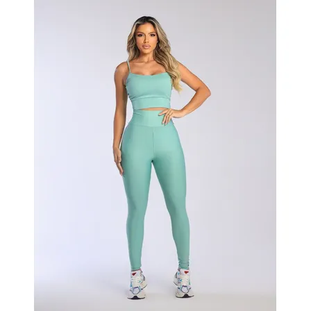 Conjunto Legging E Top Fitness Cintura Alta Roupa Academia