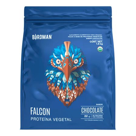 Proteína Vegetal Orgánica Polvo Falcon Protein 1.8kg Birdman Sabor Chocolate Proteína Vegetal Orgánica Polvo Falcon Protein 1.8kg Birdman Sabor Chocolate