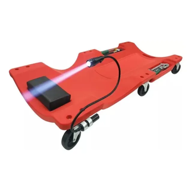 Camilla Plástica Para Mecánico Auto De 108cm Con Luz Pro