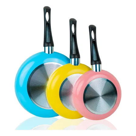 Juego De 3 Sartenes Con Antiadherente Aluminio 18 20 24 Cm Colores