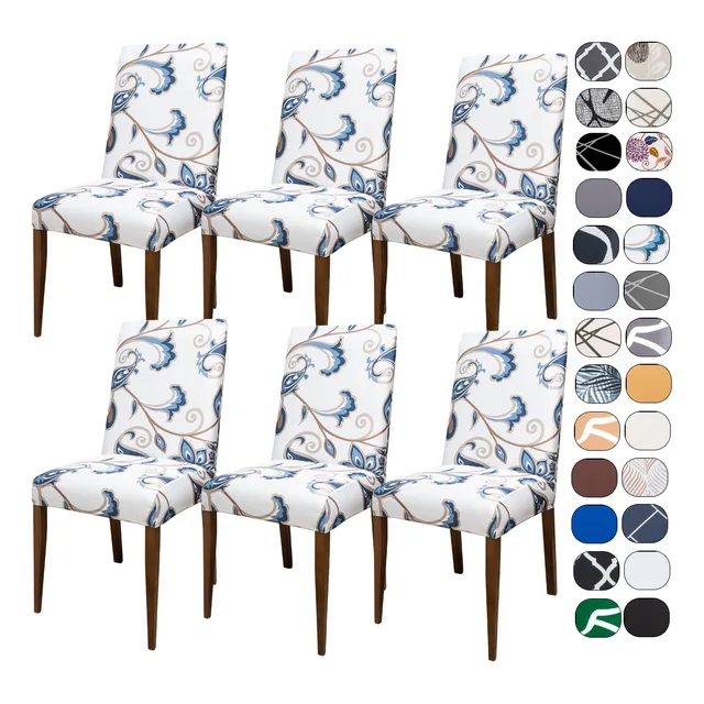 Kit 6 Capas Cadeira Jantar Tecido Importado Spandex Elástico
