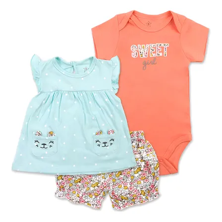 Conjunto Ropa De Bebe 3 Piezas Algodón Bebe Niña/maryshopcl