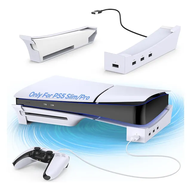 Soporte Base Horizontal Ventilado Para Ps5 Slim Con 4usb