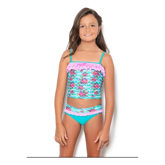Tankini Top Clásico Con Panty Pecera