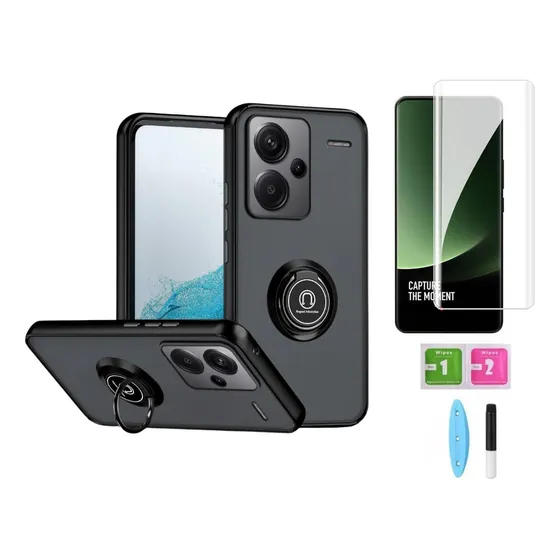 Case Hardness Ring Para Redmi Note 13 Pro Plus + Mica Uv