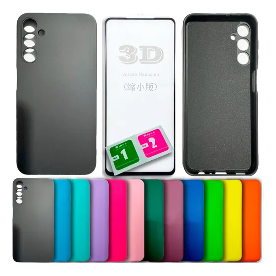 Kit Película 3d + Capa Silicone Veludo P/ Galaxy A56 5g