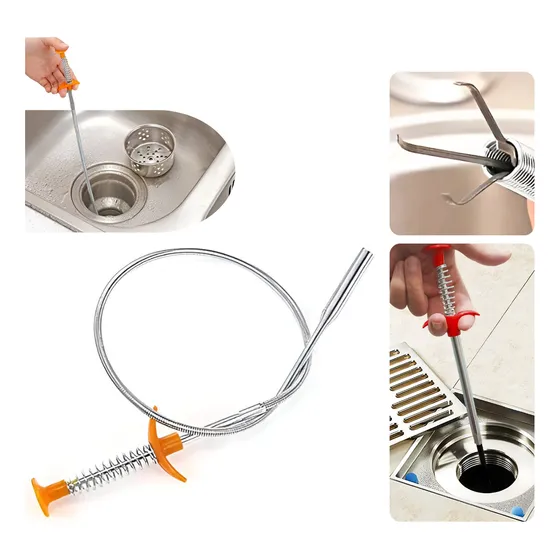 Destapa Caños Cocina Ducha Pelos Desagüe Con Agarre - 40 Cm