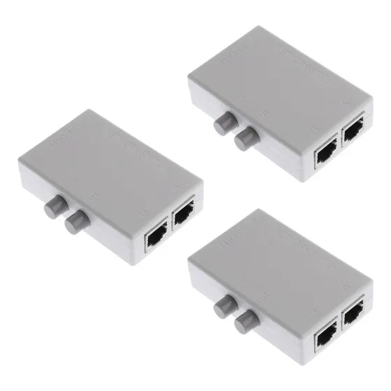 3x Rj45-2m 2 Puertos Compartimiento De La Red De Internet