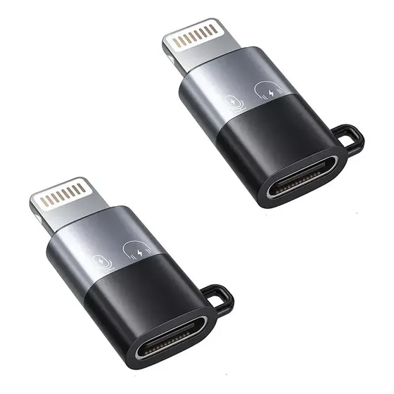 2pzs Adaptador Usbc Hembra Lightning Macho Para Iphone Audio Negro