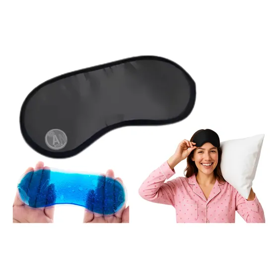 Antifaz Para Dormir De Seda Con Gel Frío Cubre Ojos Relax