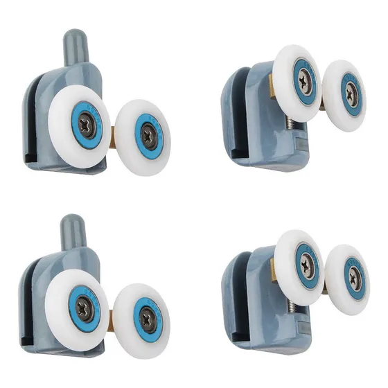Carro 2 Ruedas Shower Door Ducha Set Completo Para 1 Puerta