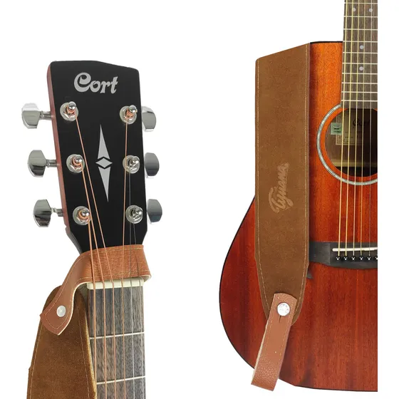 Correa Guitarra Acústica Tijuana. Gamuza Aplique P/ Enganche