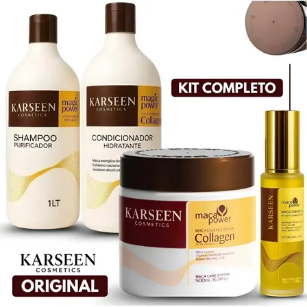 Kit Karseen Collagen Máscara + Shampoo + Condicionador +óleo