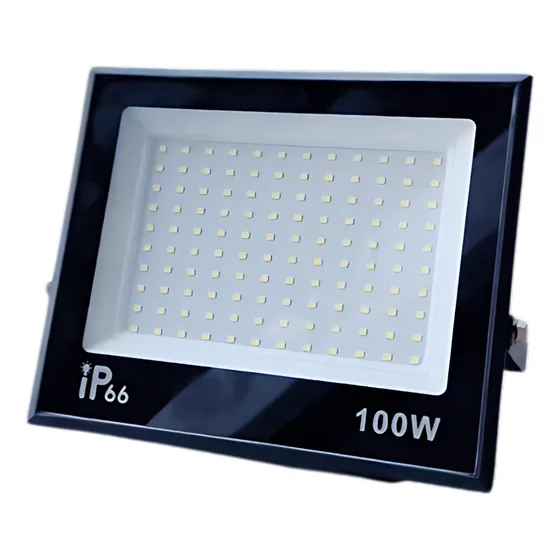 Reflector Led Ajustable 100w Ip66 Carcasa Negro Luz Blanco Luz Blanco Frío