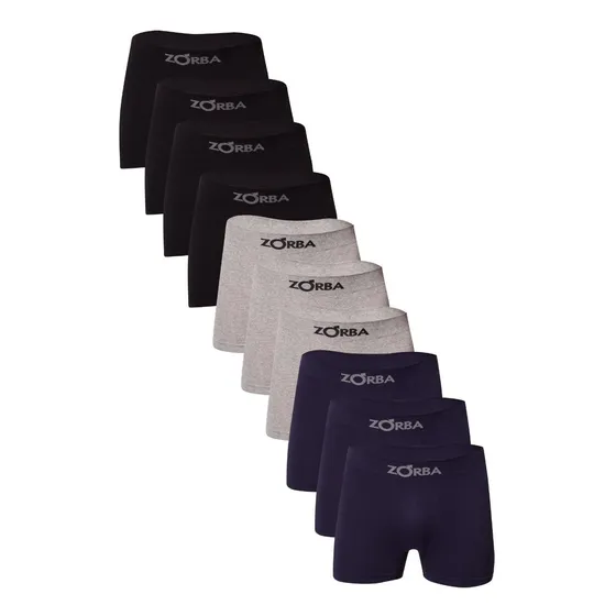 Kit Com 10 Cuecas Boxer Seamless Masculina Zorba