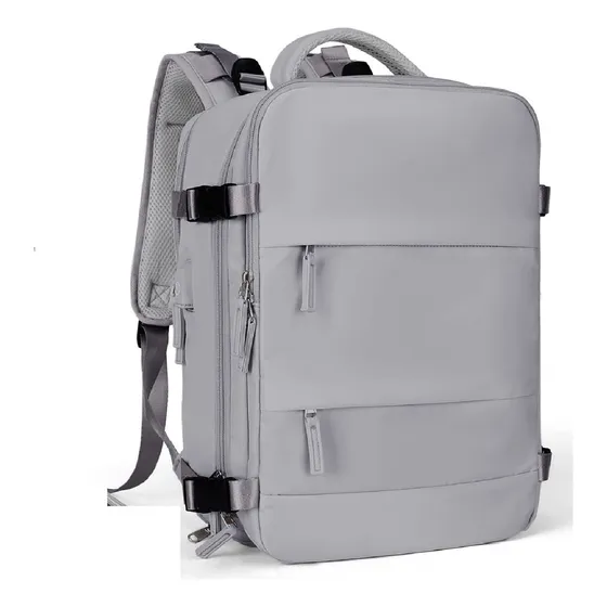 Mochila Viaje De Mano Carry On Equipaje Cabina Avion Viral Color Gris Diseño De La Tela Lisa