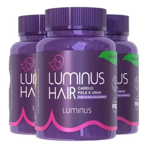 Luminus Hair - Cabelo,  Pele E Unha Vegano 3 Potes
