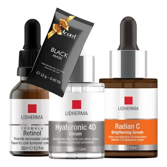 Skincare Kit Antiedad Arrugas Retinol Hialuronico Lidherma
