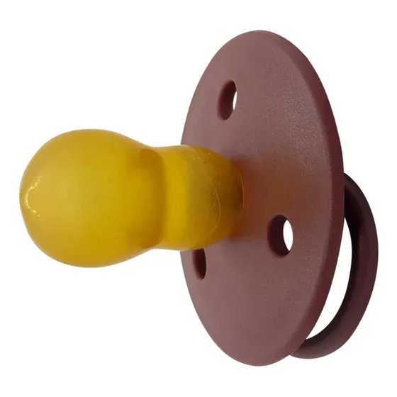 Chupetes Redondos Mininor Látex 6m 2 Uns Color Burdeo Período De Edad 6-12 Meses