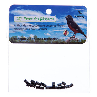Anilhas Fechadas Para Marcação 2.6 Mm Curió - 20 Un - Preta Anilhas Fechadas Para Marcação 2.6 Mm Curió - 20 Un - Preta
