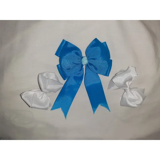 Set De Moños Azul/blanco