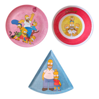 Pack Los Simpsons Plato, Tazon, Pizzero Homero Simpson Origi Pack Los Simpsons Plato, Tazon, Pizzero Homero Simpson Origi