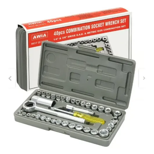 Kit Juego De Dados Rachet 40 Piezas 1/4 Y 3/8 Multifuncion