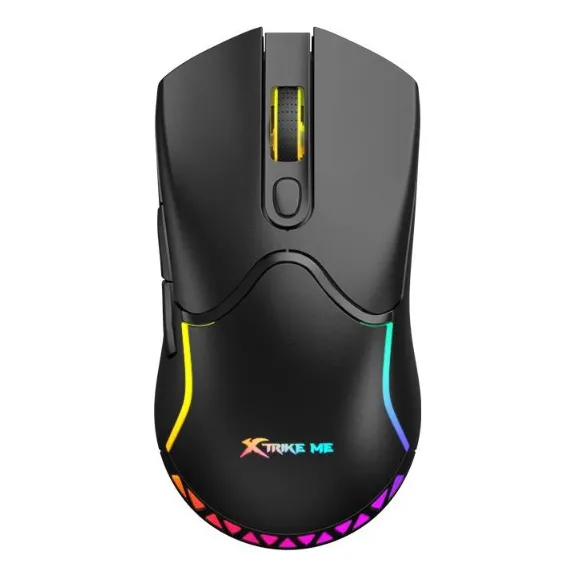 Mouse Gamer Duo Inalámbrico Xtrike Me Dpi 8000 7 Botones Rgb Color Negro