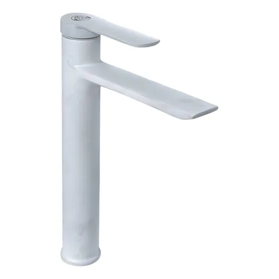 Llave Para Lavamanos Monomando Blanca Alta Metales Aleados