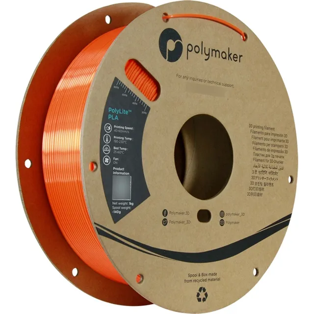 Filamento Polymaker Polylite Pla Silk Colors, 1.75mm - 1kg Color Naranja