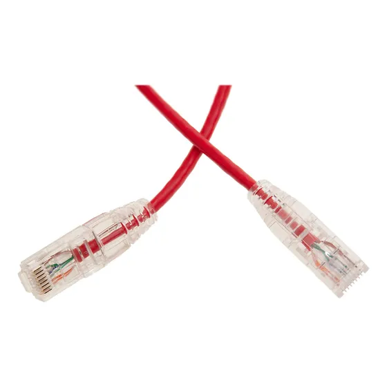 Cable Central Llc Delgado Cat6a Ethernet Cobre Rojo 10 Bota