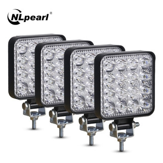 Para Faros Neblineros De 16 Led Redondos De 48w 4x4, 4 Para Faros Neblineros De 16 Led Redondos De 48w 4x4, 4