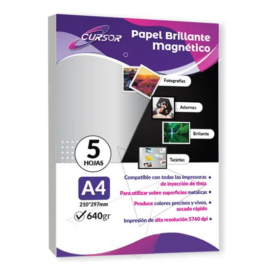 Papel Iman Imantado Magnético Magneto A4 5 Hojas Cursor