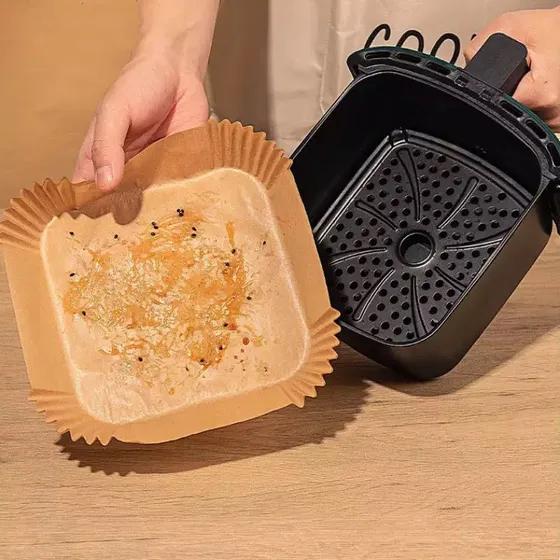 Papel Para Air Fryer Cuadrado 50 Pzas