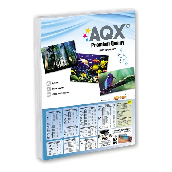 Resma AQX-Tech A3 fotográfico de 100 hojas de 180g color blanco