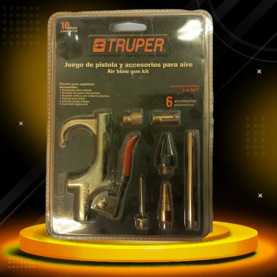 Juego De Pistola Y Accesorios Para Aire 6 Accesorios Truper