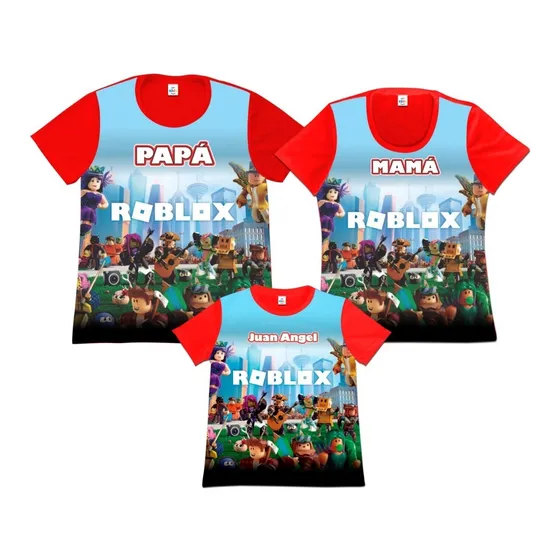 Franela Set 3 Familia Papa Mama Hijo Roblox Poliester