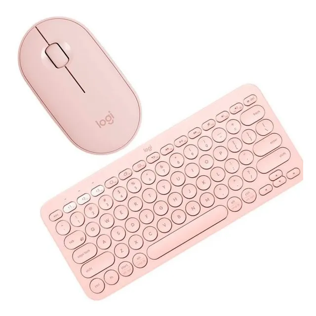 Teclado Y Mouse Logitech Rosado M350 K380 Bluetooth Wireless