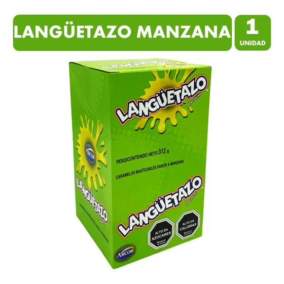 Langüetazo Manzana - Caramelos Masticables (caja Con 24 Un)