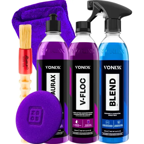 Kit Produtos Vonixx Limpeza Automotiva Cera Shampoo Pretinho