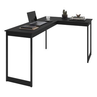 Escrivaninha Industrial De Canto Em L Design Moderno Cor Preto Total Para Estudo E Trabalho Modelo: Mesa De Canto 105 Escrivaninha Industrial De Canto Em L Design Moderno Cor Preto Total Para Estudo E Trabalho Modelo: Mesa De Canto 105